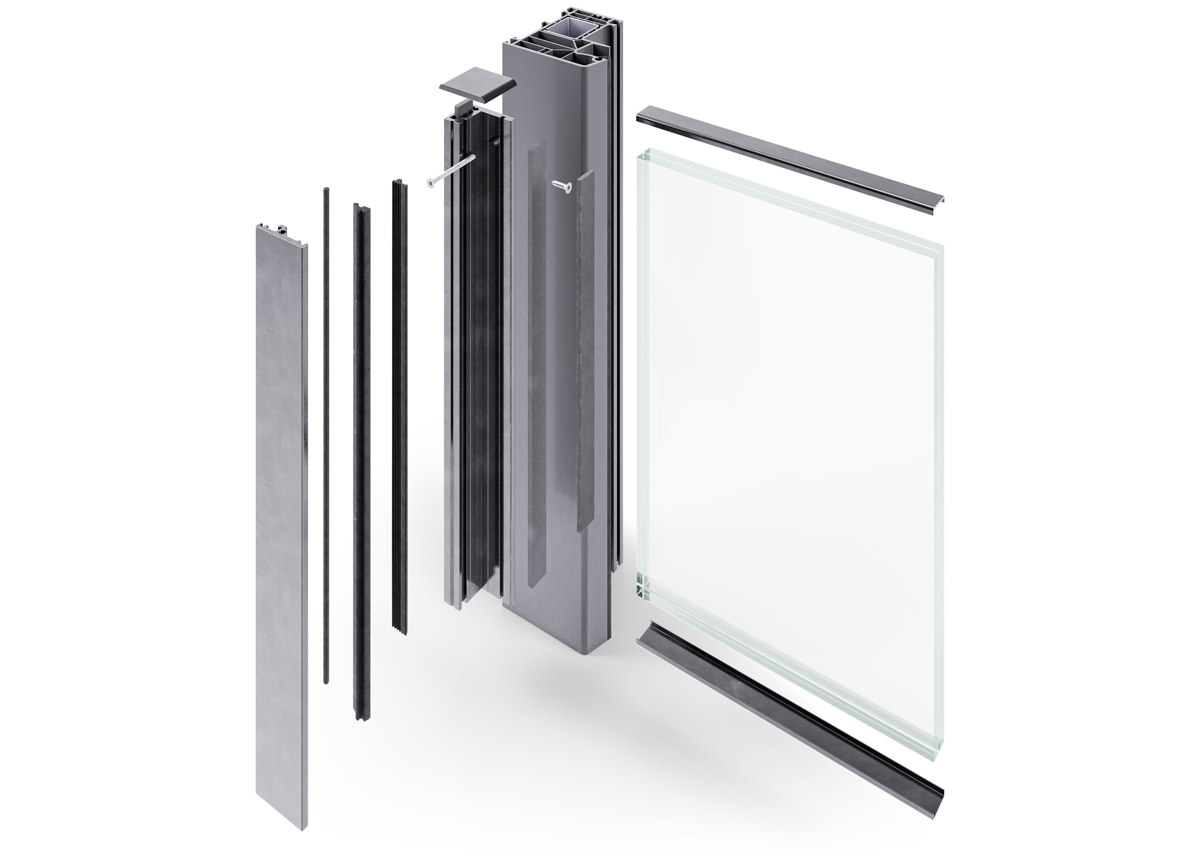 Werkseitig montierte FPS Glasbrüstung am PVC-Fenster